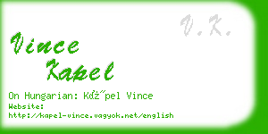 vince kapel business card